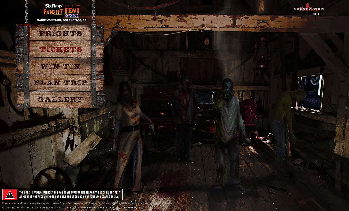 Six Flags FrightFest Halloween Website Design