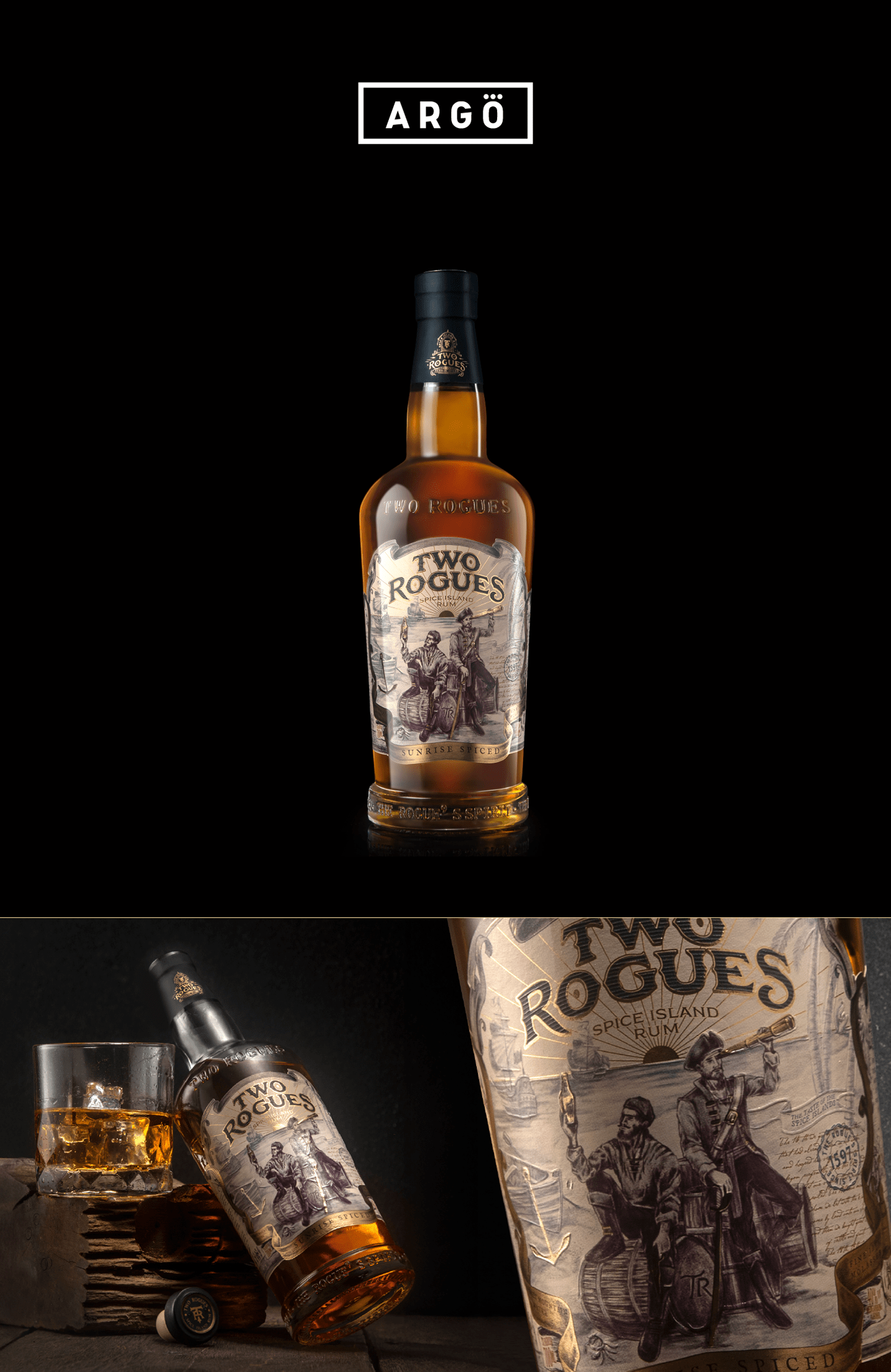 Rum Rogue indonesia identity Packaging label design bali TWO ROGUES