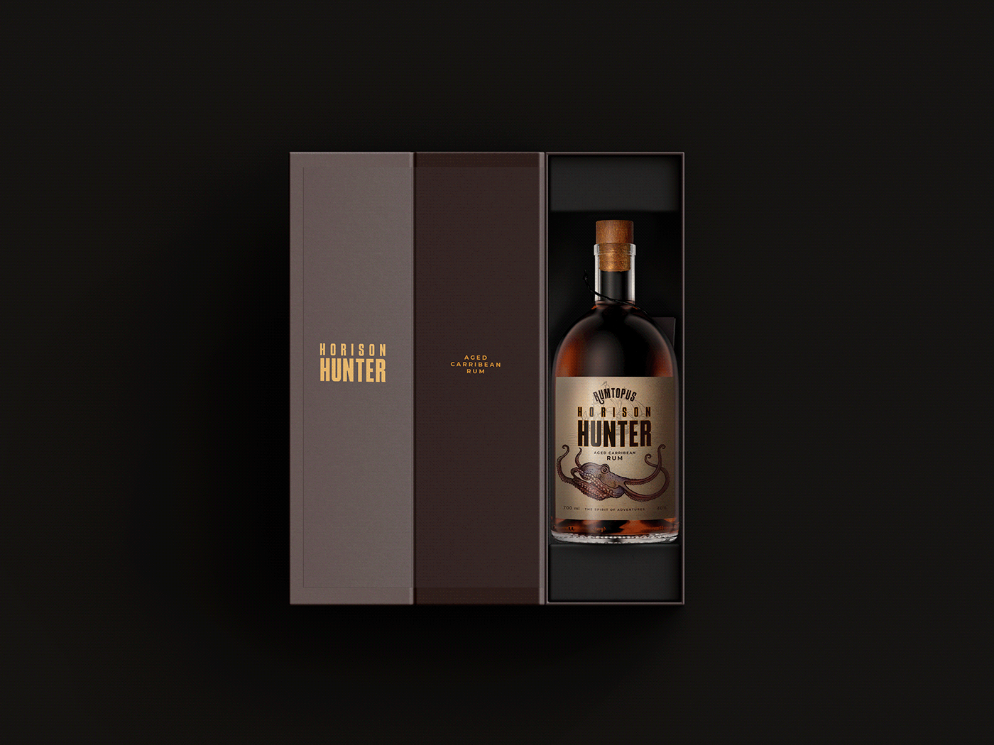 Label Packaging brand identity branding  Rum alcohol octopus ILLUSTRATION  Drawing  packaging design