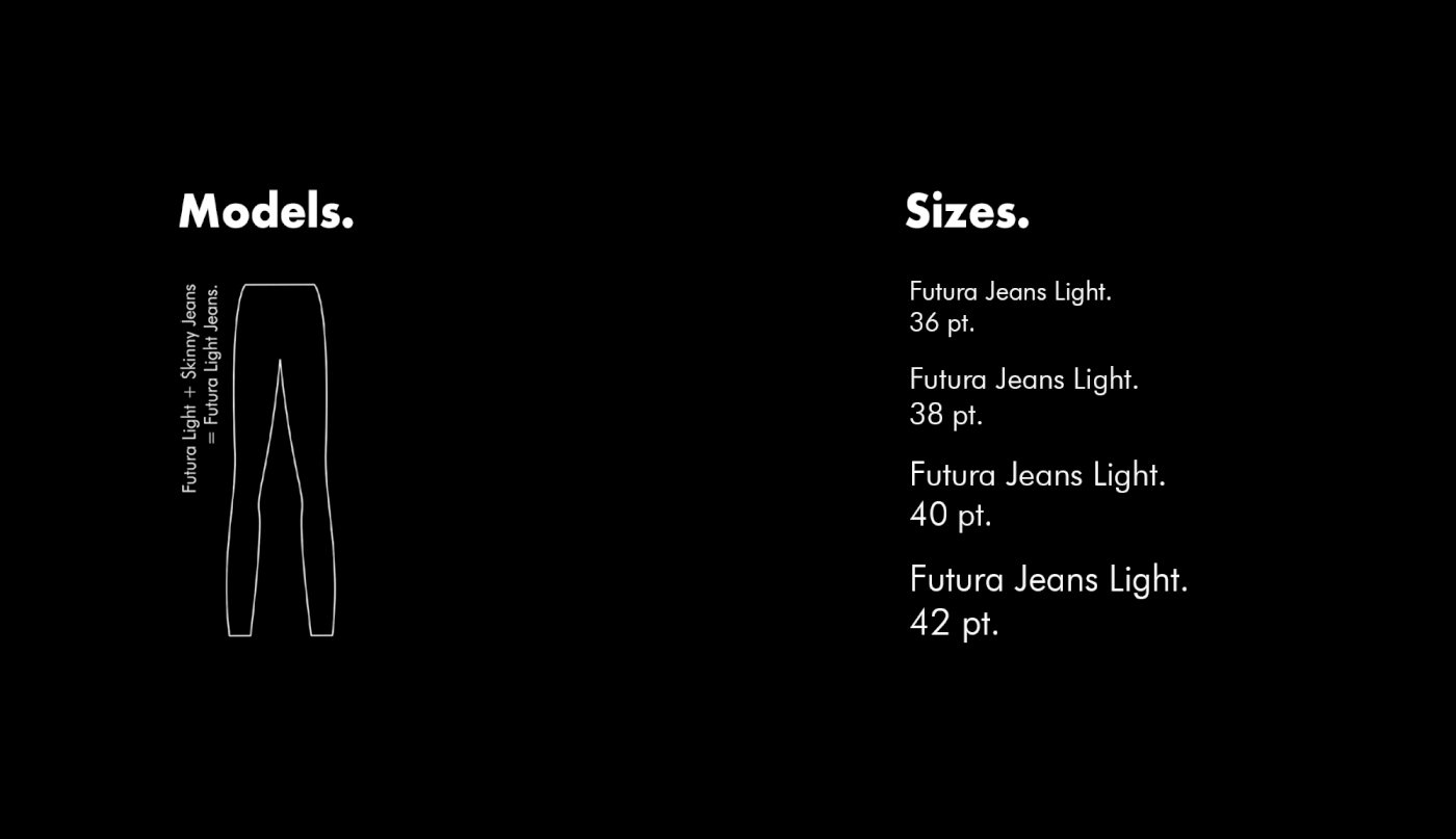 Futura font branding  Packaging pink paul renner futurafont futurajeans jeans