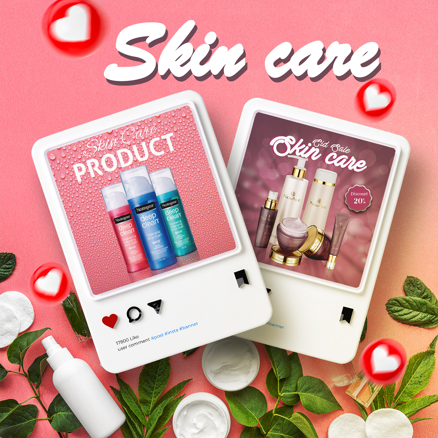 skin care Social media post product design  post design poster skin care products beauty woman cosmetics design