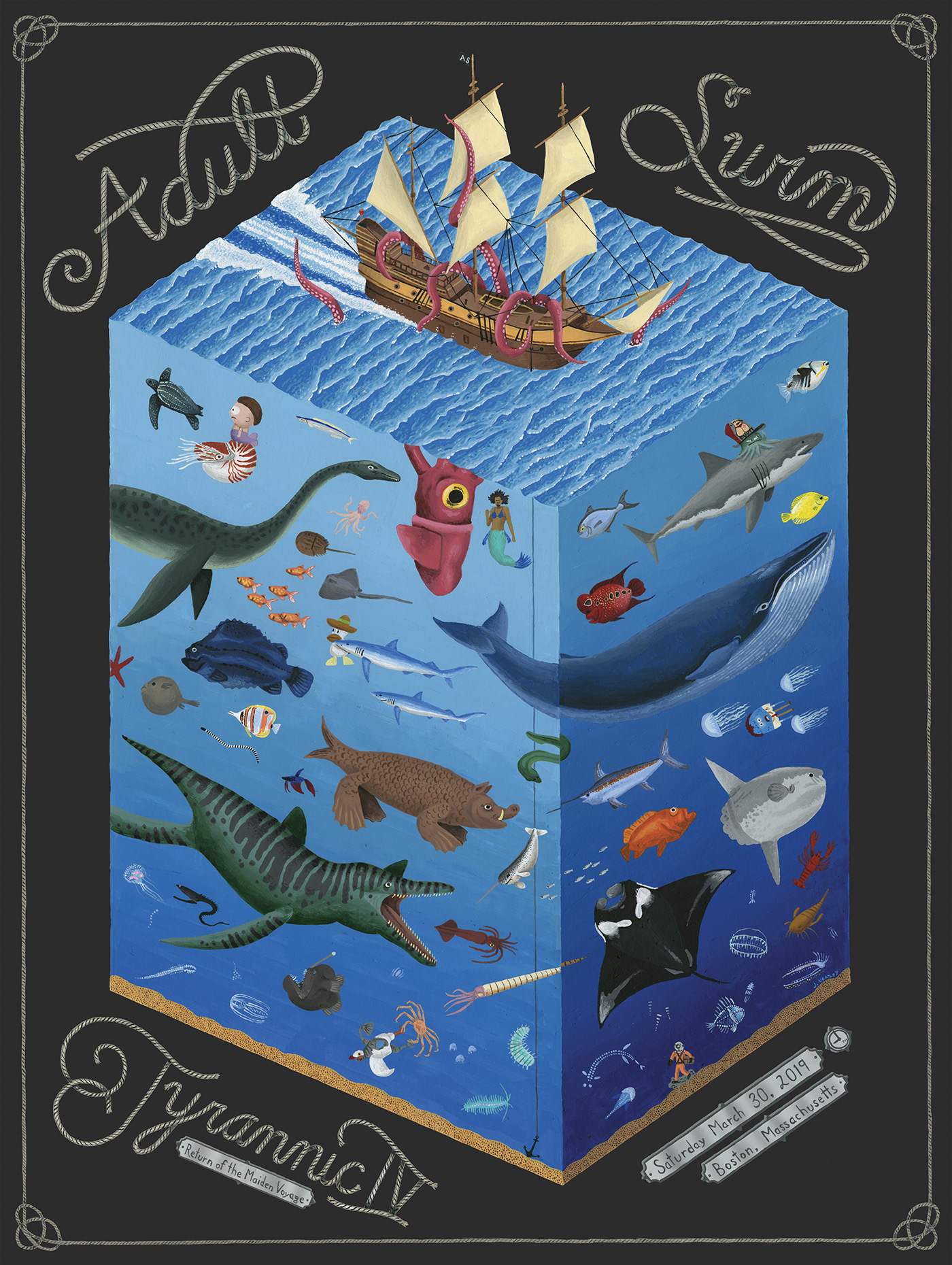 Adult Swim painting   poster posterdesign illustratedposter detail Detailed illustration colorful Fun animals