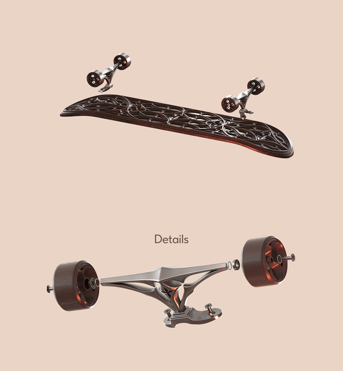 3D art beauty creative design gothic Gothic Art ornament skate skateboard