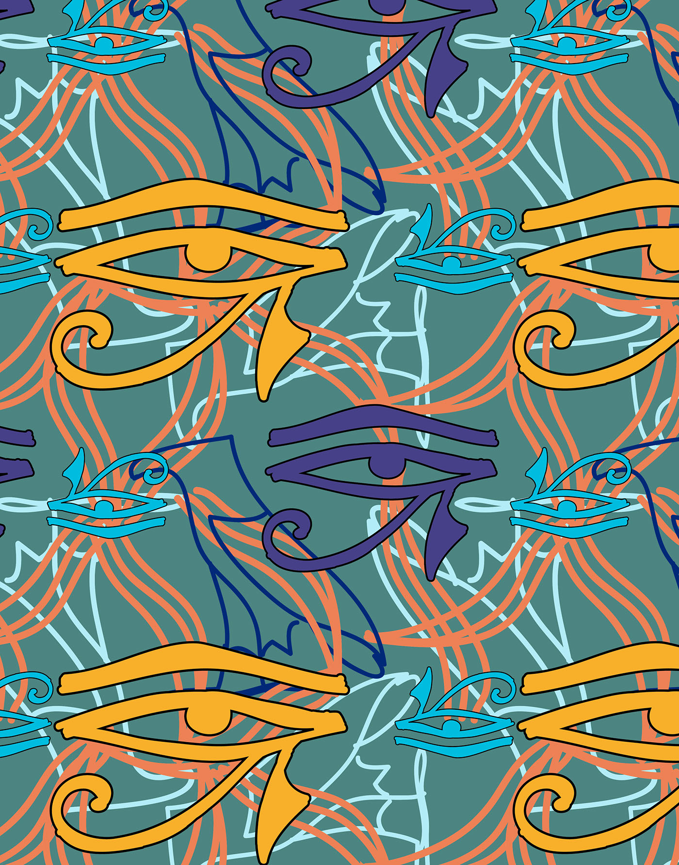 textile print evil eye egypt ethnic print
