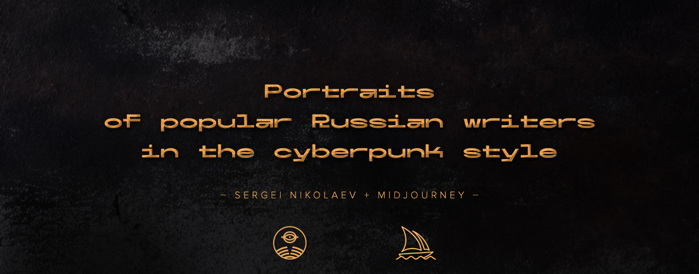 Portraits of popular Russian writersin the cyberpunk style. Not a commercial project.