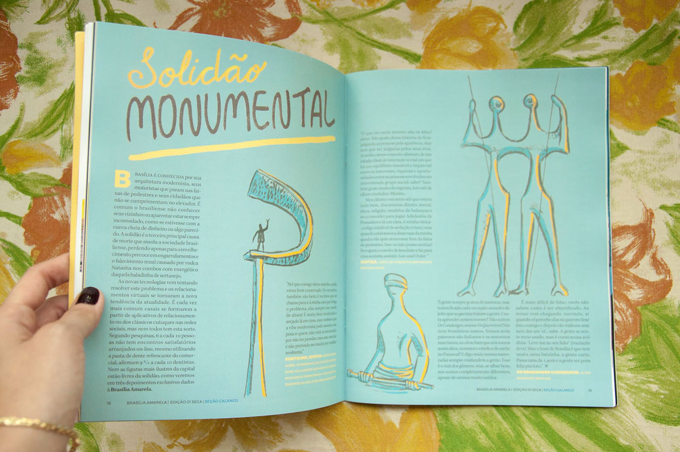 brasilia amarela yellow magazine traditional ink collage fiction fantasy city print