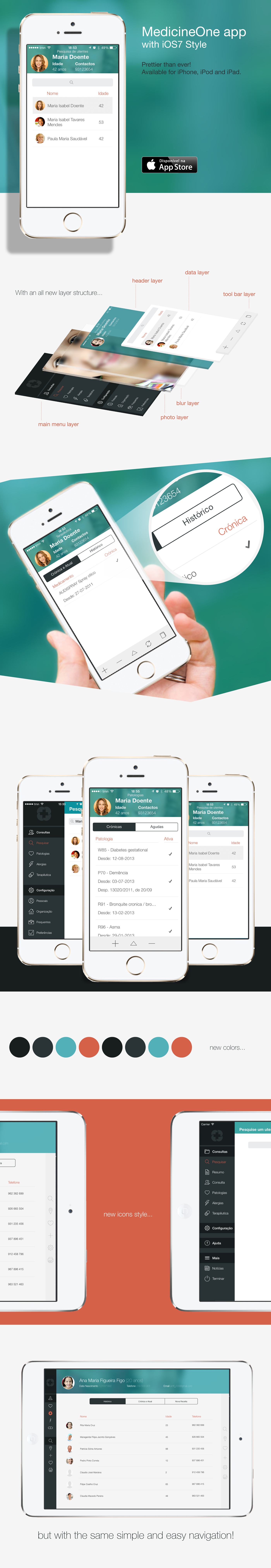 MedicineOne app ios7 Health doctor hospital Layout device women