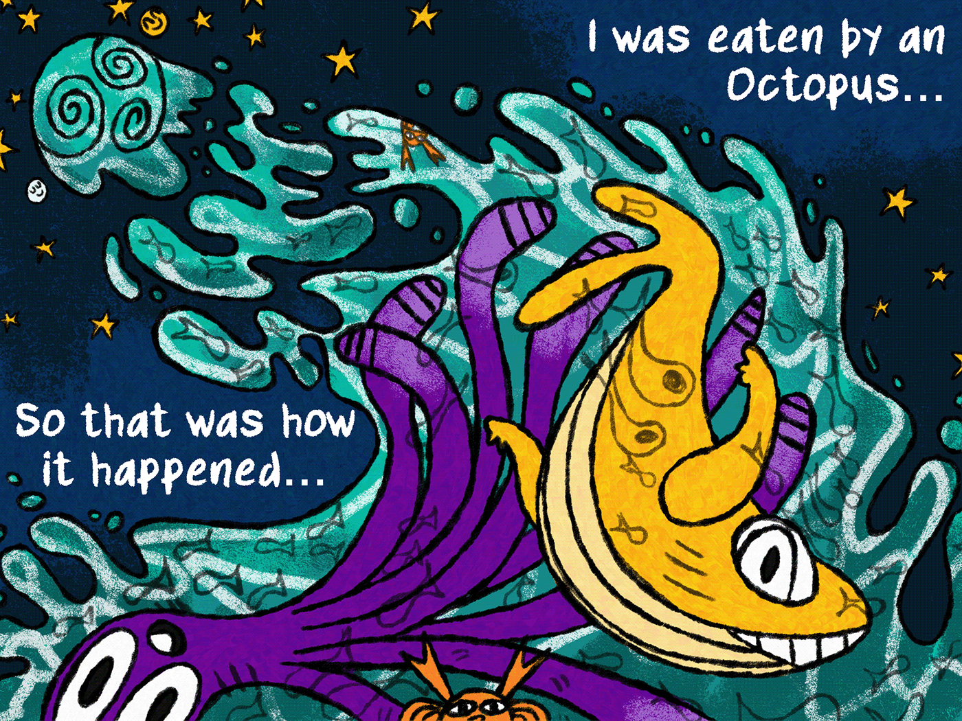 artwork cartoon Character design  childrens book comic Digital Art  ILLUSTRATION  Ocean octopus sea