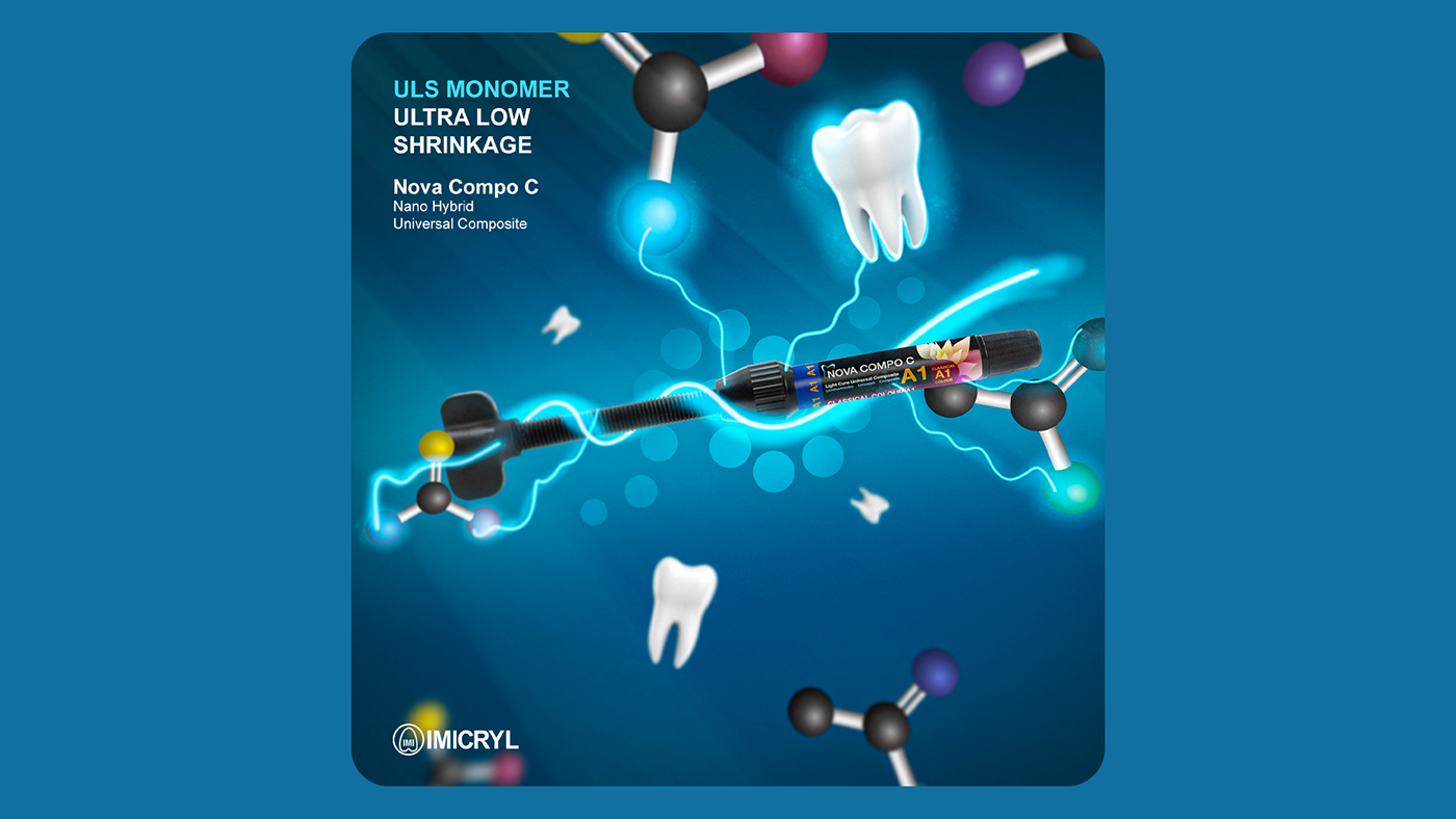 Catalogue design dental medical photomanipulation poster Product Advertising syringe teeth