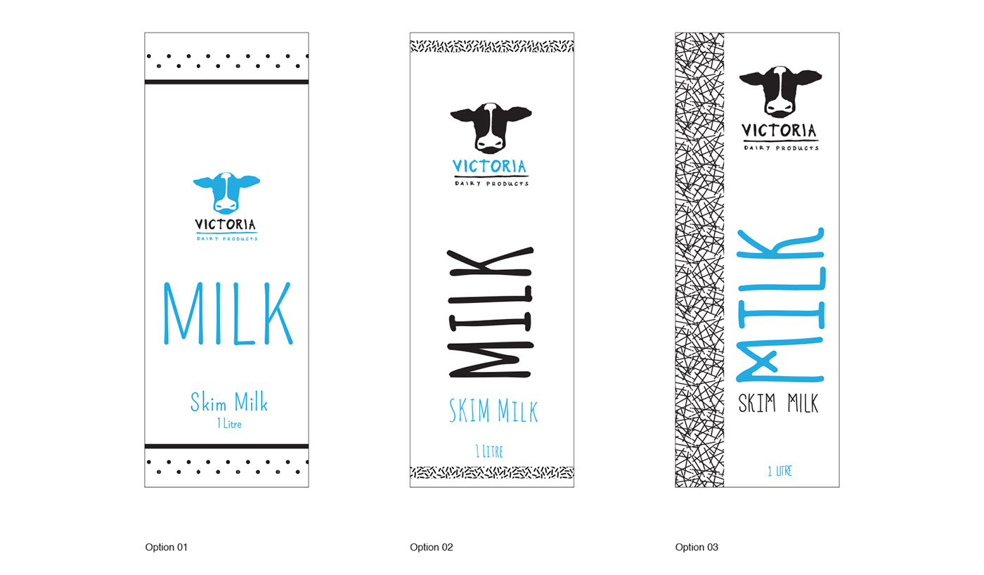 milk box logo package design graphic ILLUSTRATION  hand drawn Typeface mock up