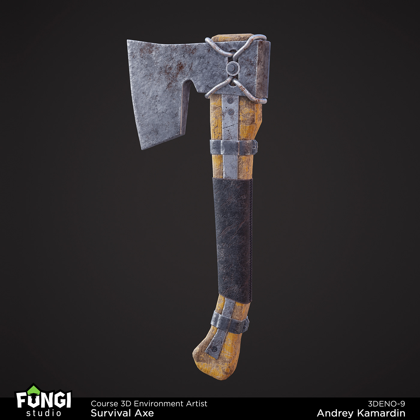 3D axe Environment design Marmoset Maya Real-time rendering Render textures Weapon Zbrush