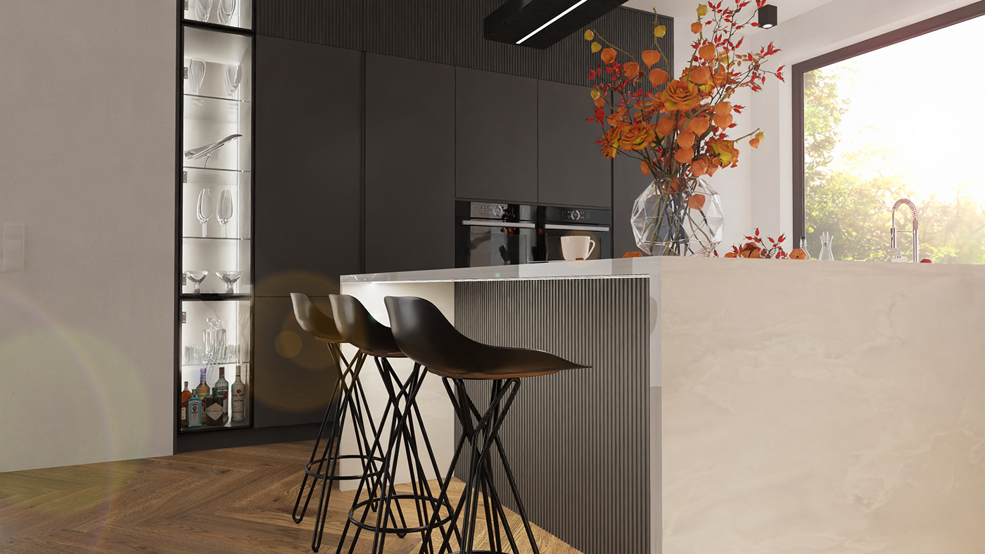kitchen design Interior architecture рендер visualization interior design  3D archviz interiordesign design