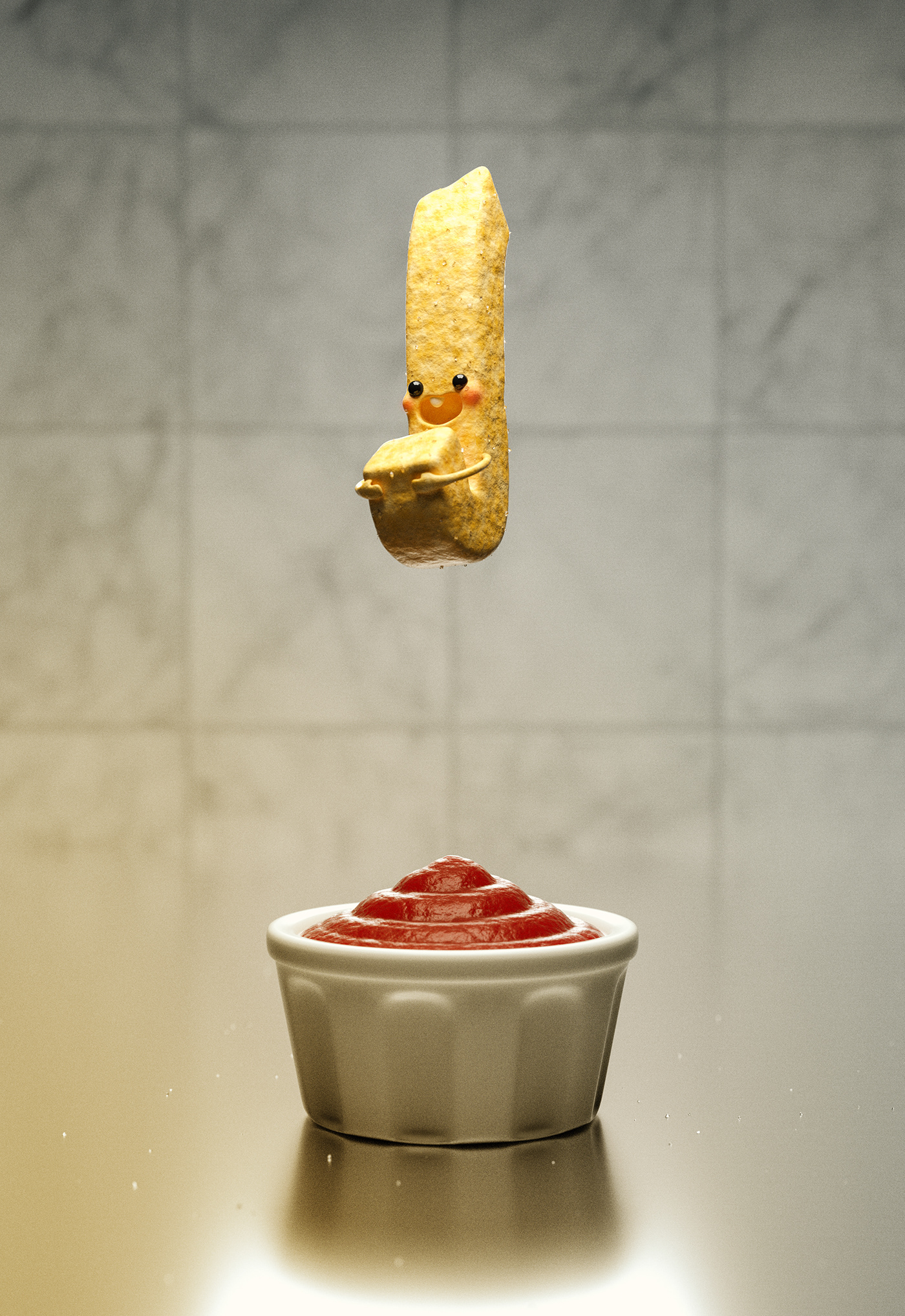3D Character cute Food  Fries hotcakes hotdog icecream Pizza