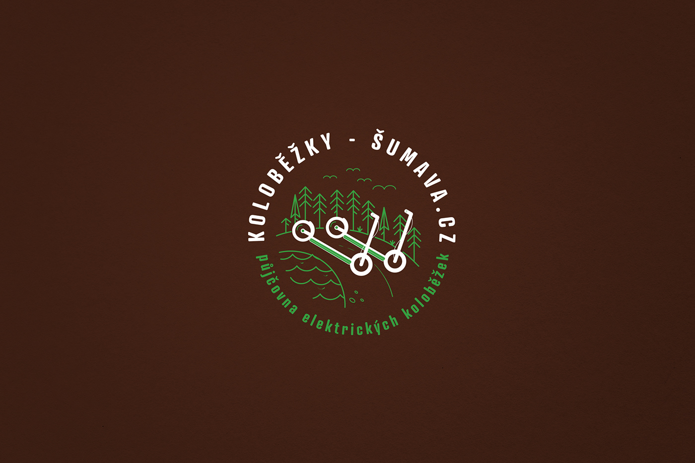 Outdoor Scooter e-scooter nature illustration Mockup template mountains typography   Logo Design handrawn logo