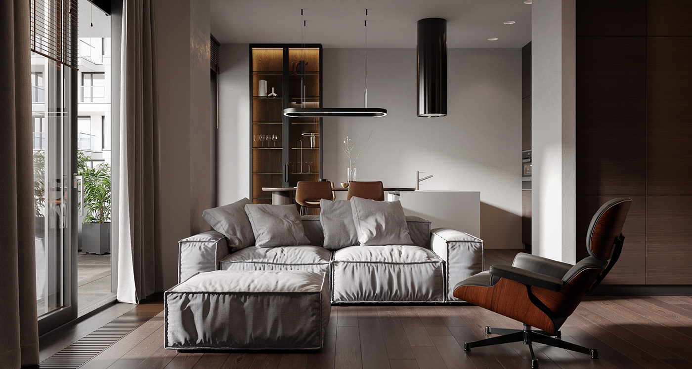 3ds max bedroom corona renderer Interior kitchen living room modern interioir Render