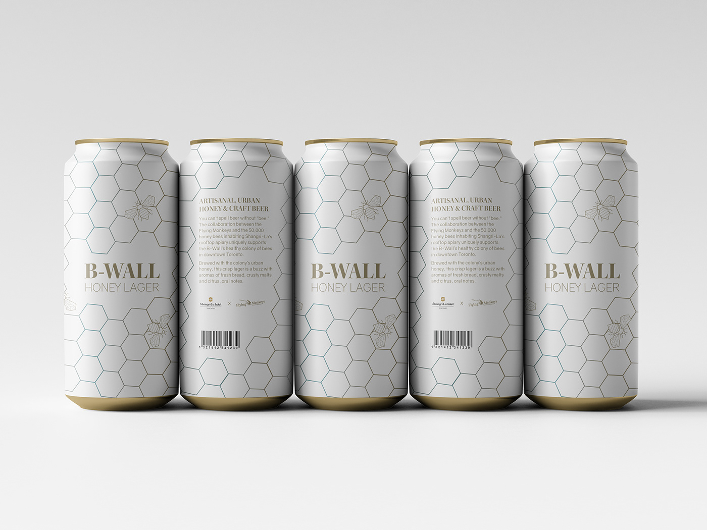 bee beer beer can graphic design  honeycomb ILLUSTRATION  Illustrator label design Packaging product design 