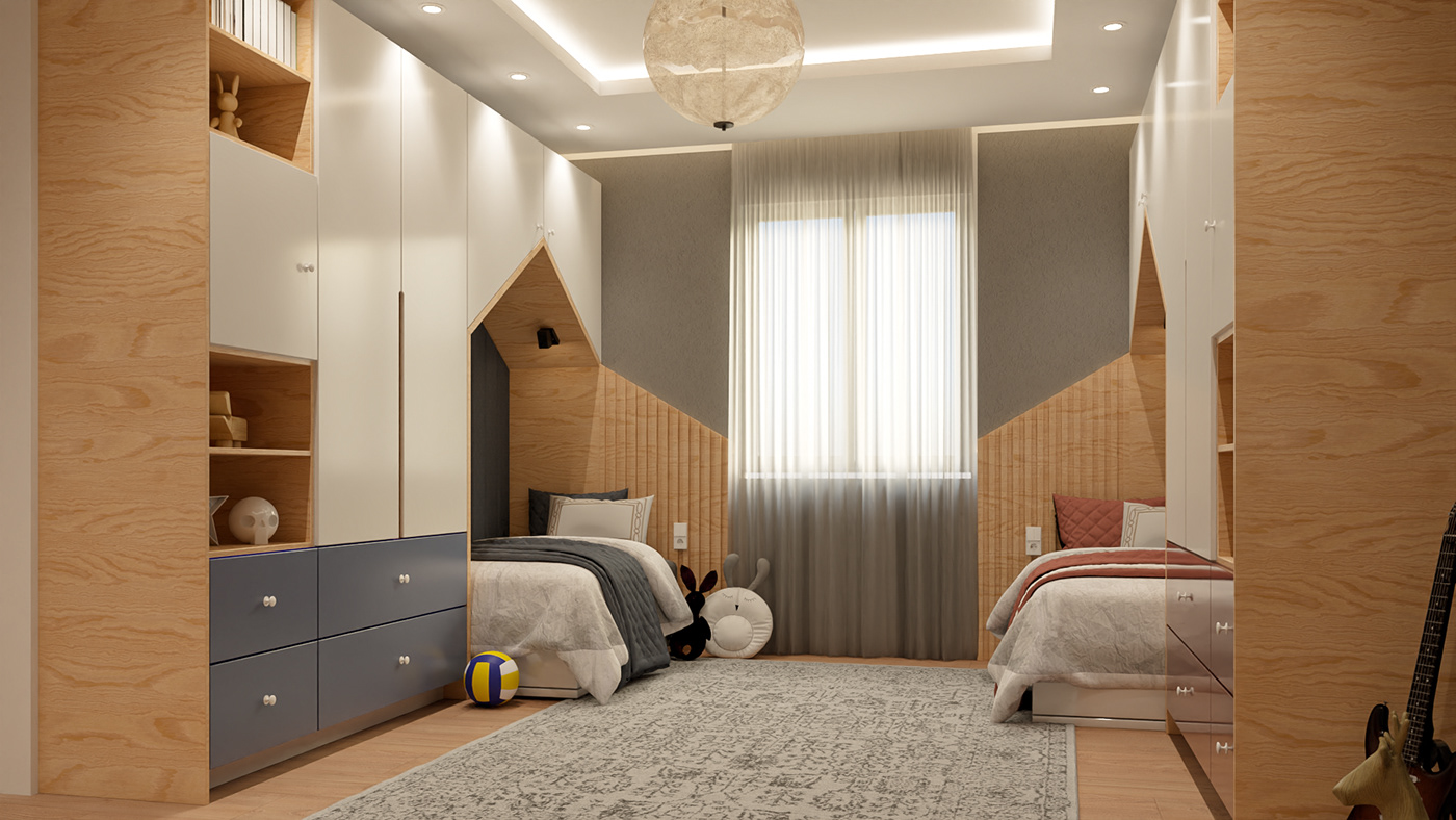 childroom interior design  architecture Render visualization 3D vray modern archviz CGI