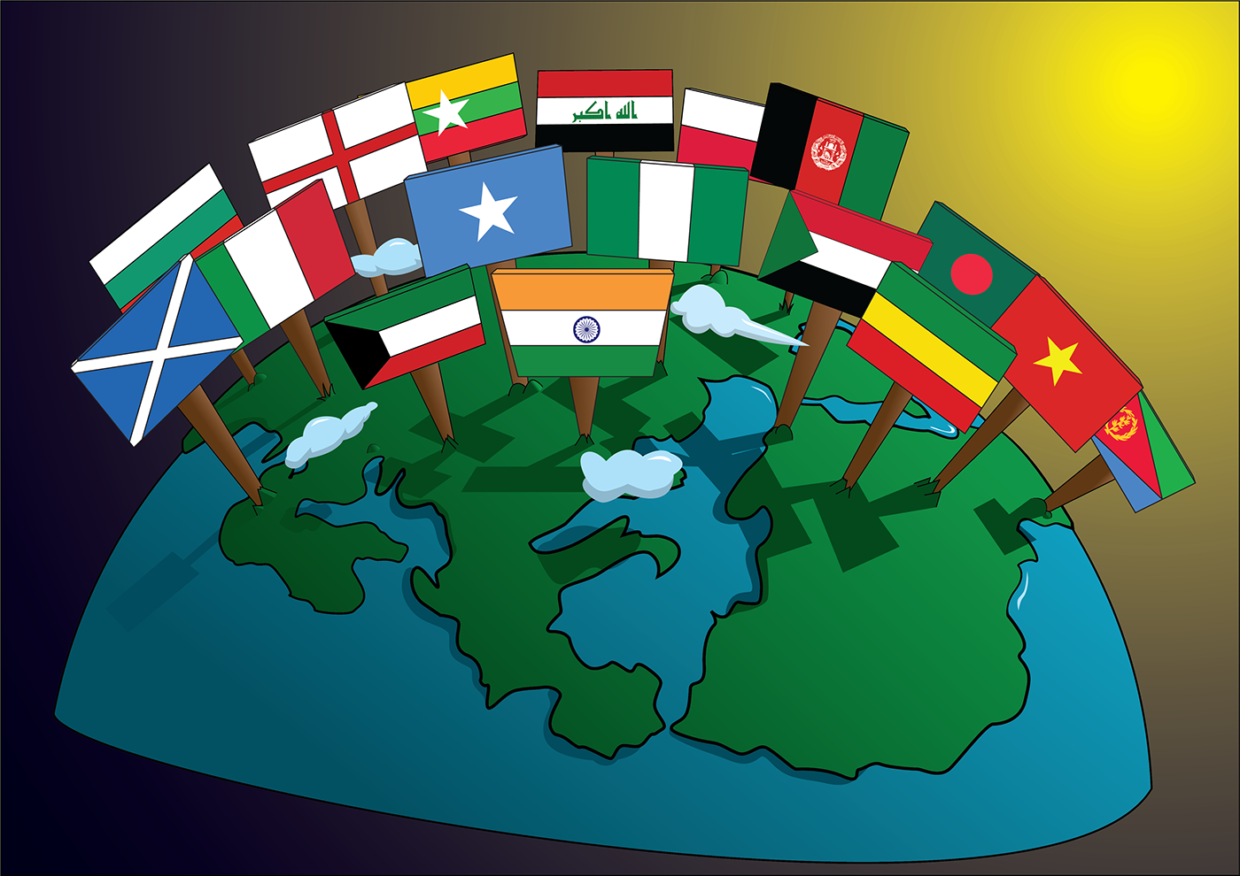 ILLUSTRATION  world nationalities community