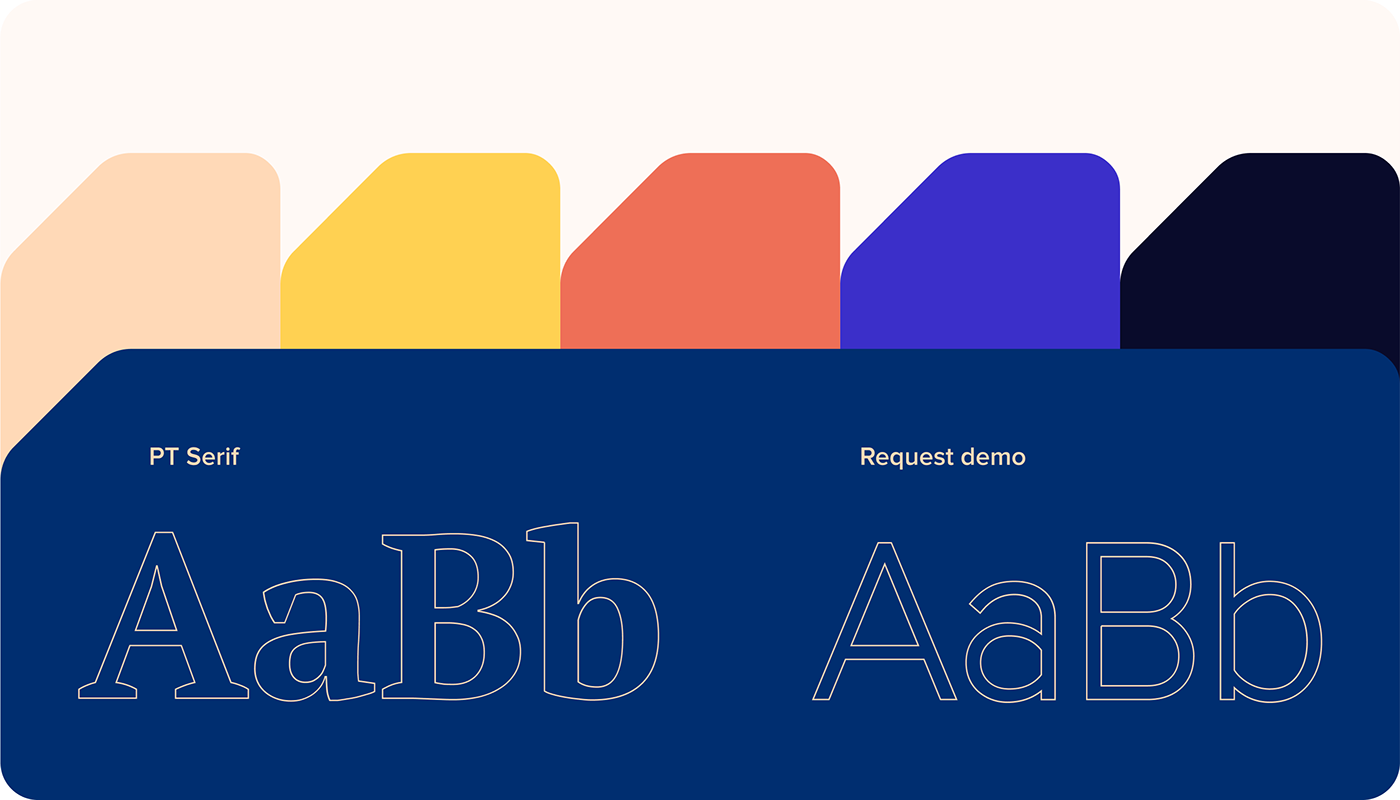 Color palette and selected typography 