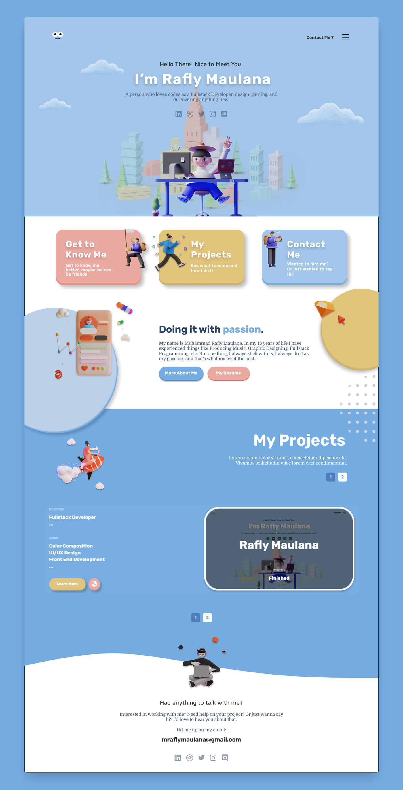 3D Figma landing page personal portfolio ui design UI/UX user interface Web Design  Website