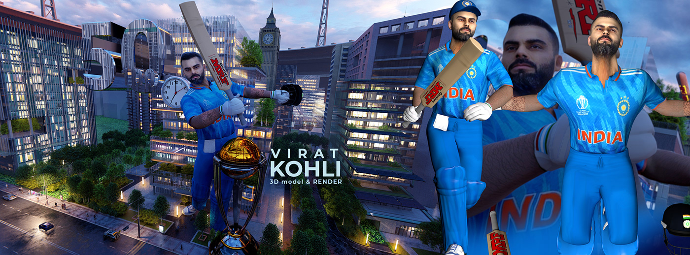 kohli virat King Kohli batsman India Cricket sports 3D 50 CENTURY