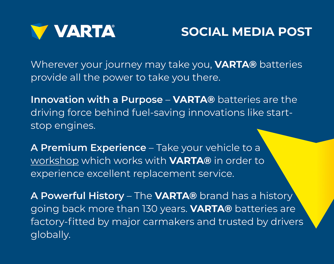 car battery Social media post ads Advertising  marketing   Graphic Designer Varta