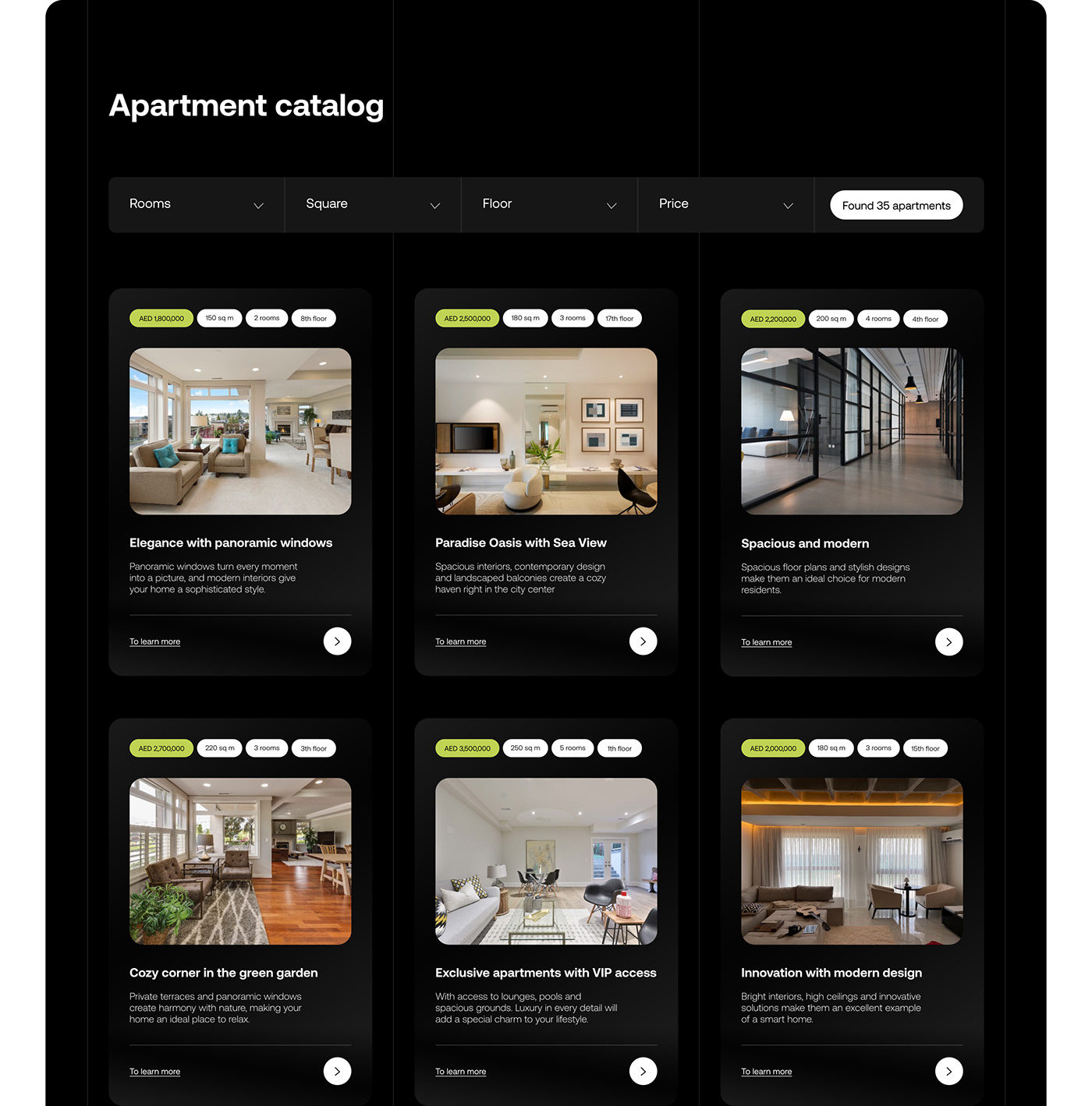 UI/UX Web Design  landing page Website multipage catalog apartment недвижимость лендинг real estate
