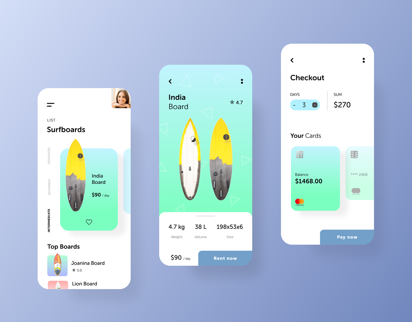 app mobile UI ux design Surf surfing surfboard sea ios