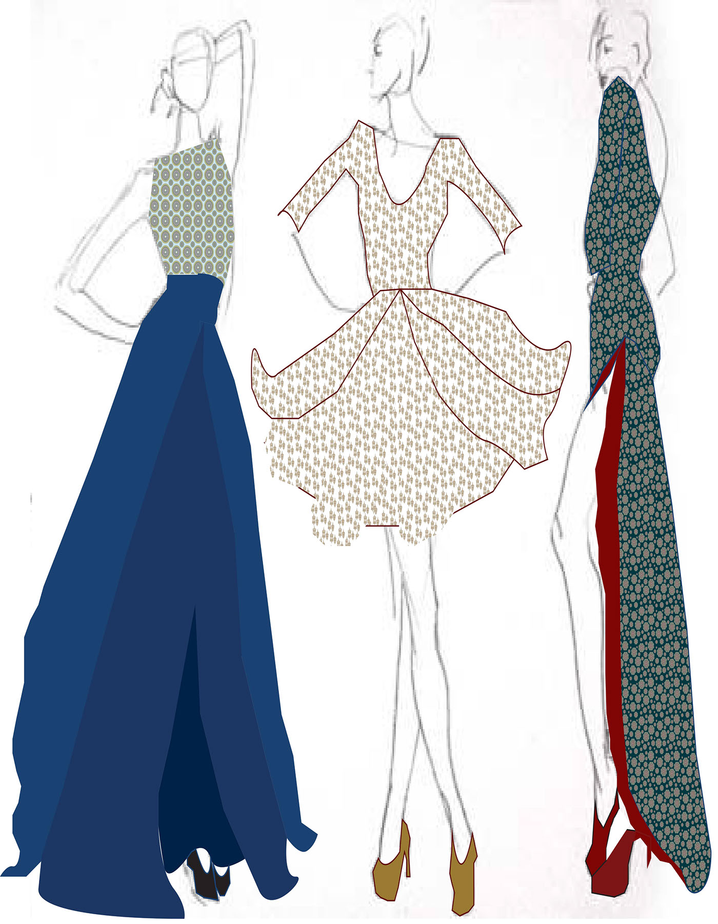 Textiles design Fashion  pattern fashion illustration adobe illustrator