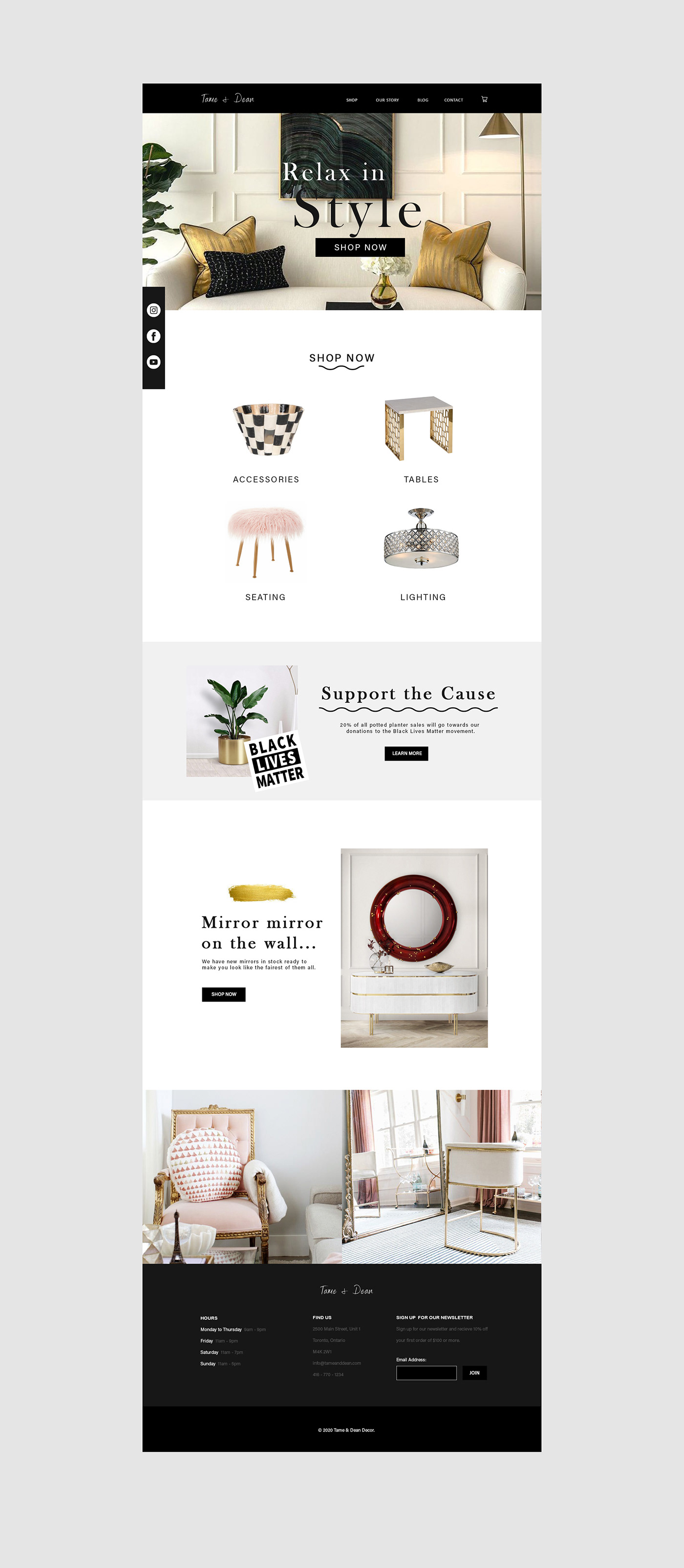 Ecommerce mockup home decor Web Design  Website Mockup