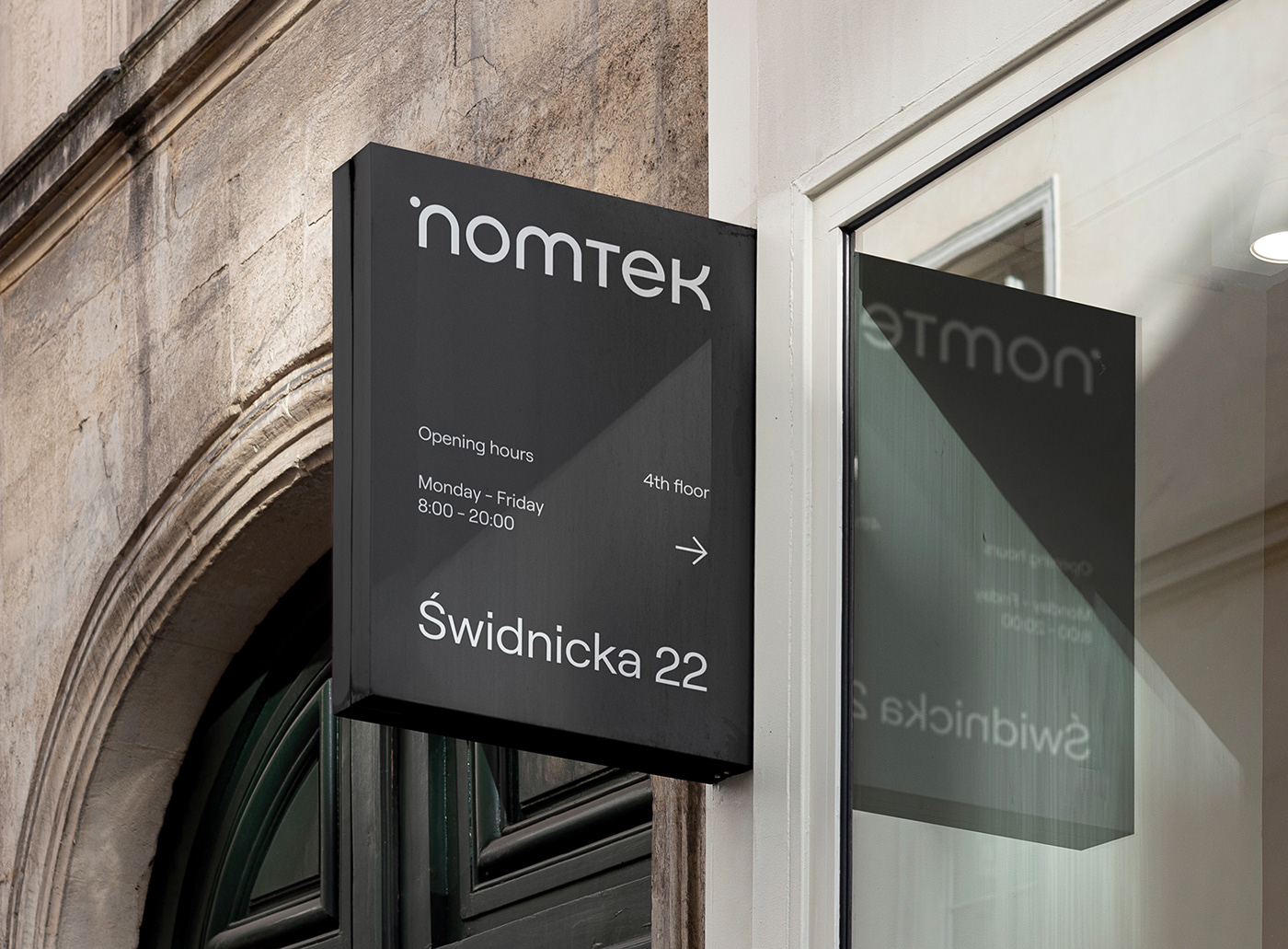 Outdoor signage deisgn as a part of new brand identity for Nomtek