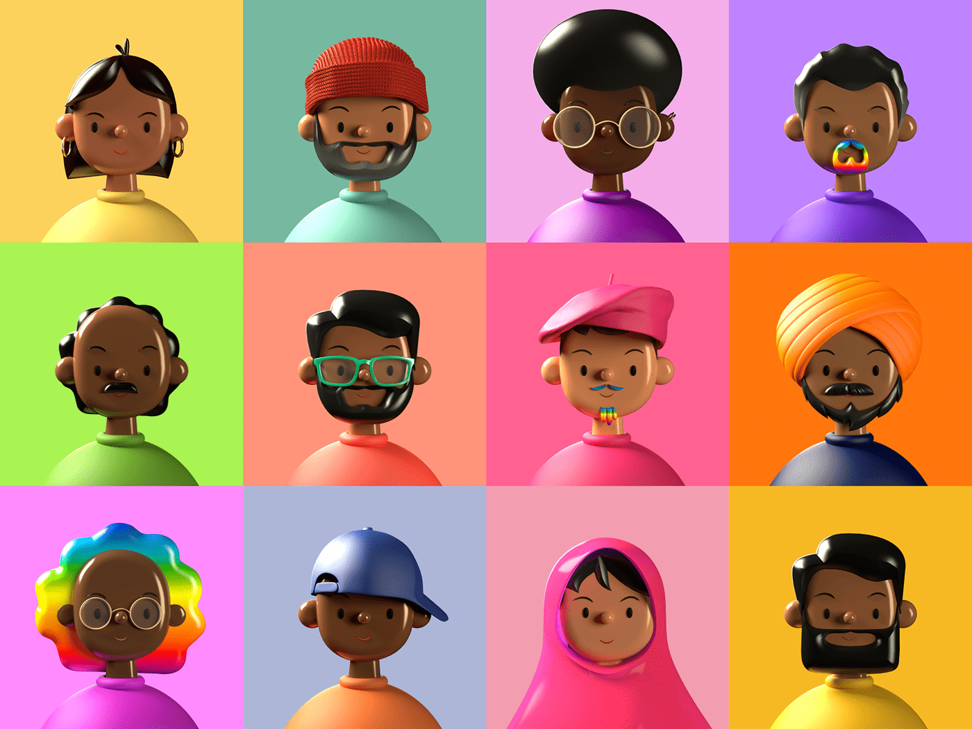 Toy Faces Library — Diverse 3D Avatars on Behance