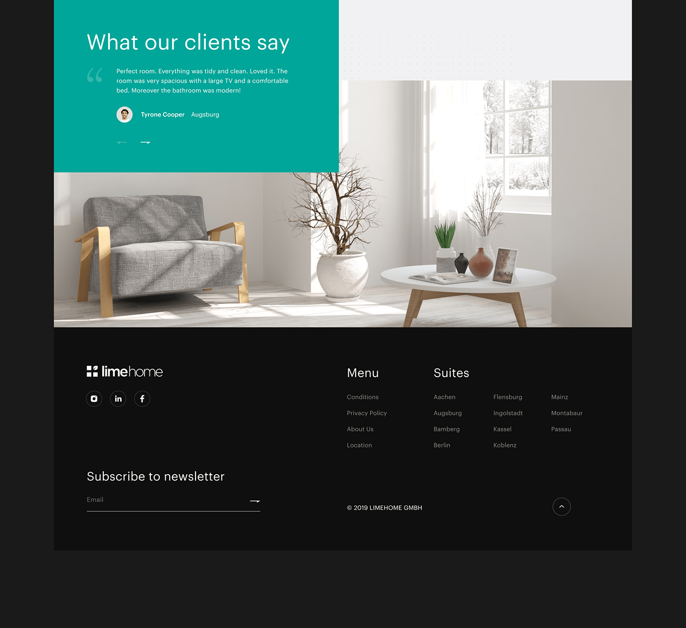 Webdesign hotel product green Booking Website app landing UI minimal