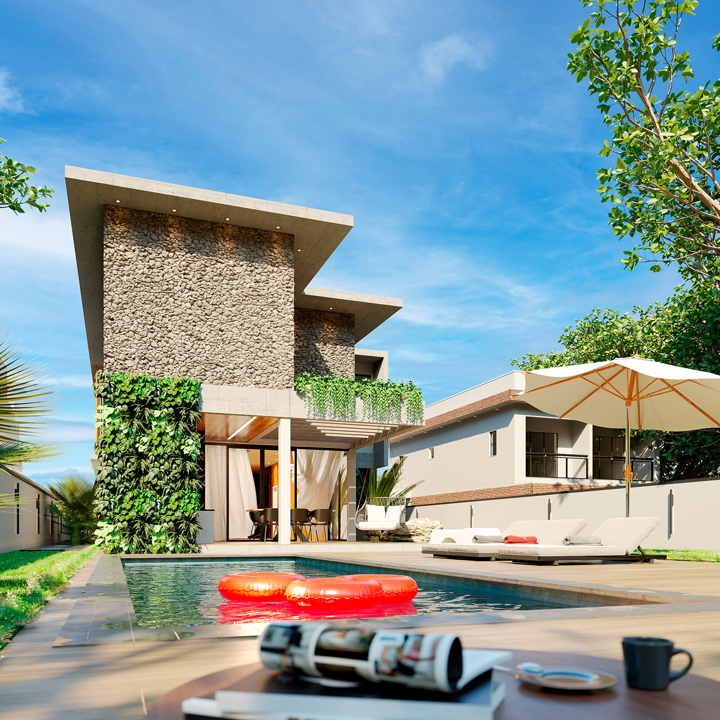house facade architecture Render visualization 3D archviz corona CGI exterior