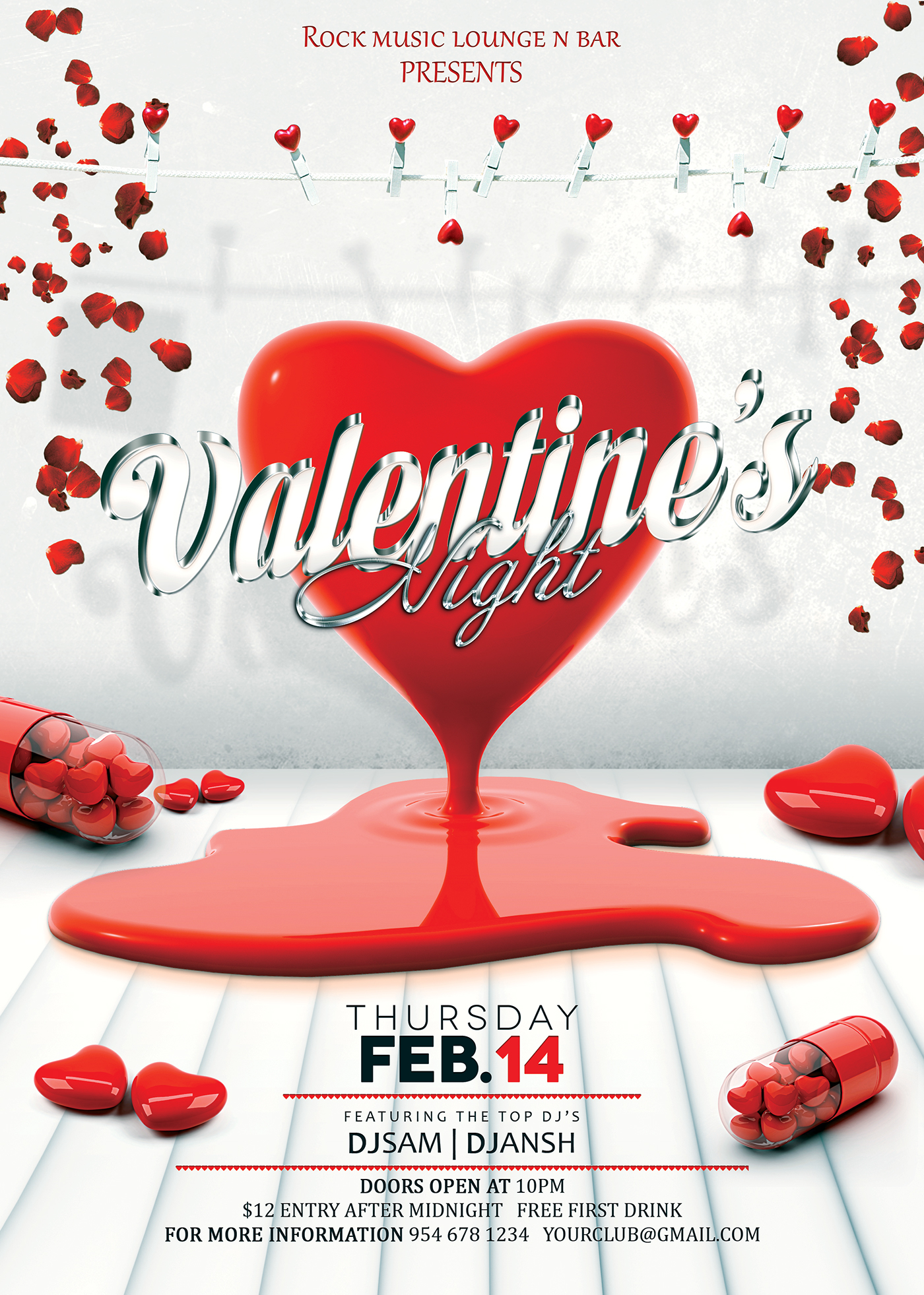 Valentine Night Poster Design on Behance