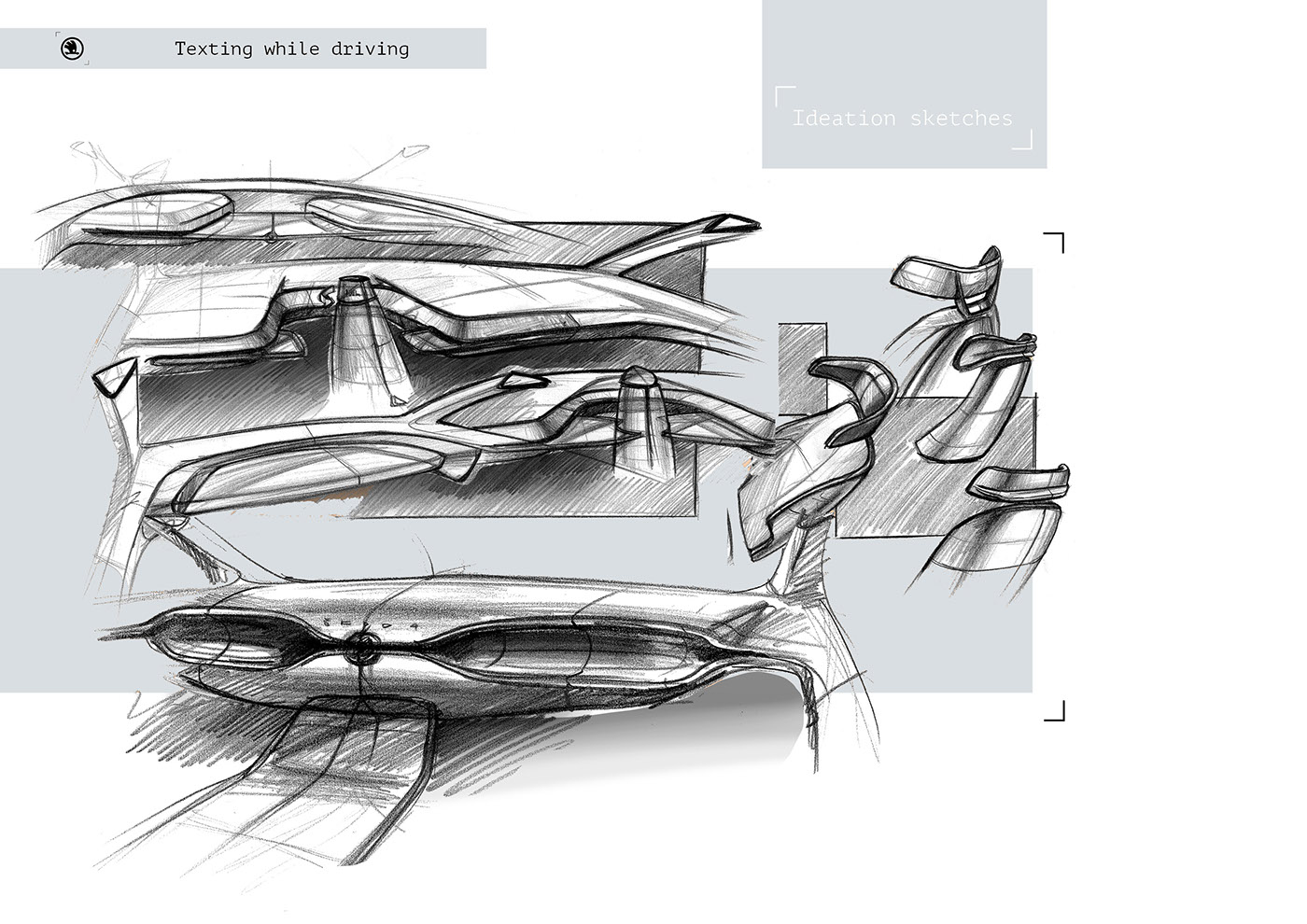 Skoda design texting automotive   Driving Interior steering