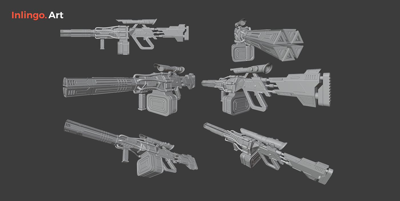 3D 3D model 3D weapon 3ds max game game weapon modeling Weapon