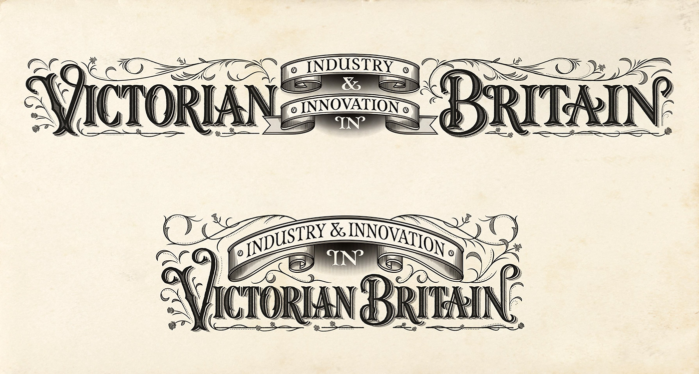 british lettering Victorian decorative floral Swashes