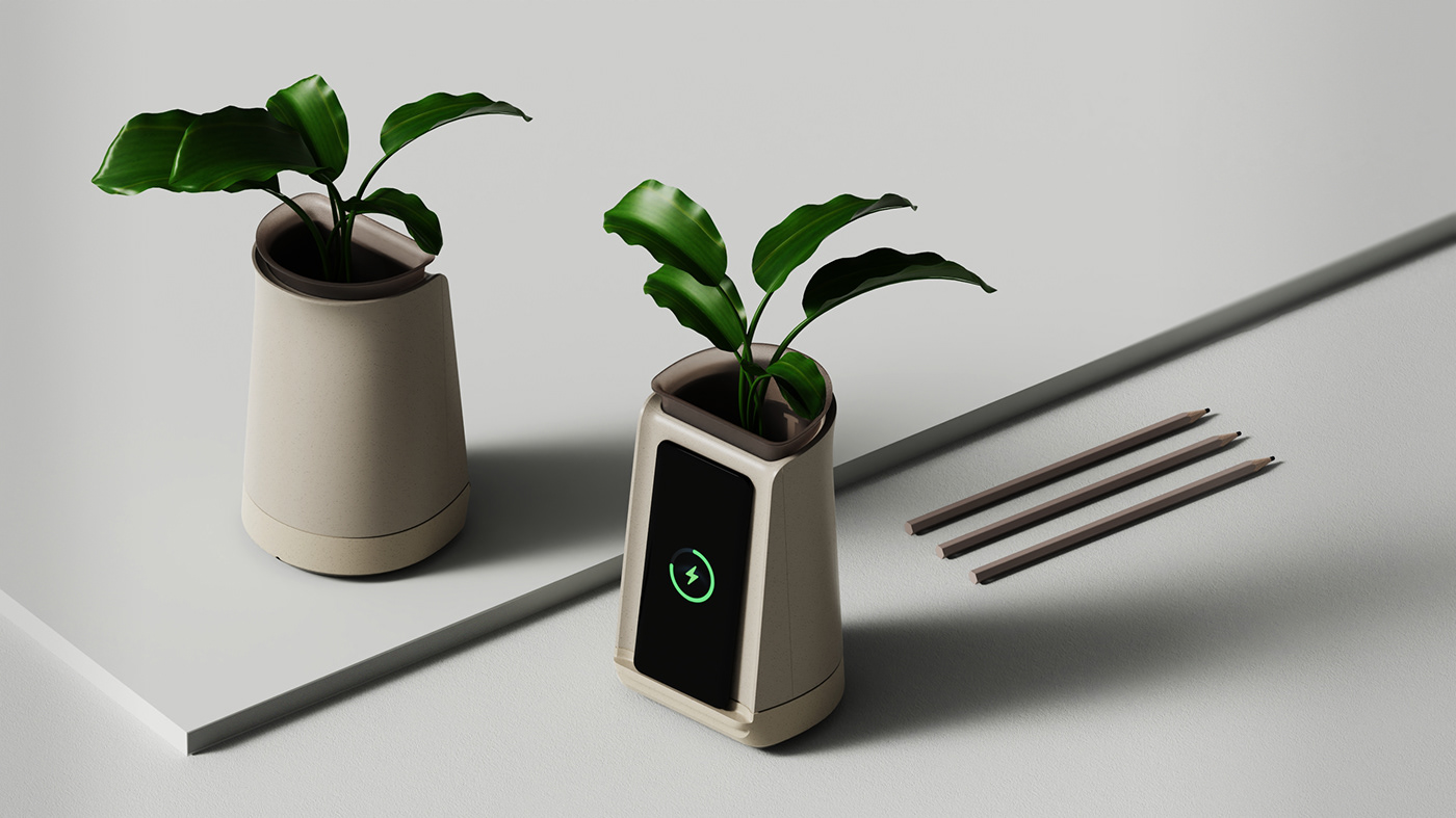 charger color concept industrial design  Office plants portfolio product design  smartphone Wireless Charger