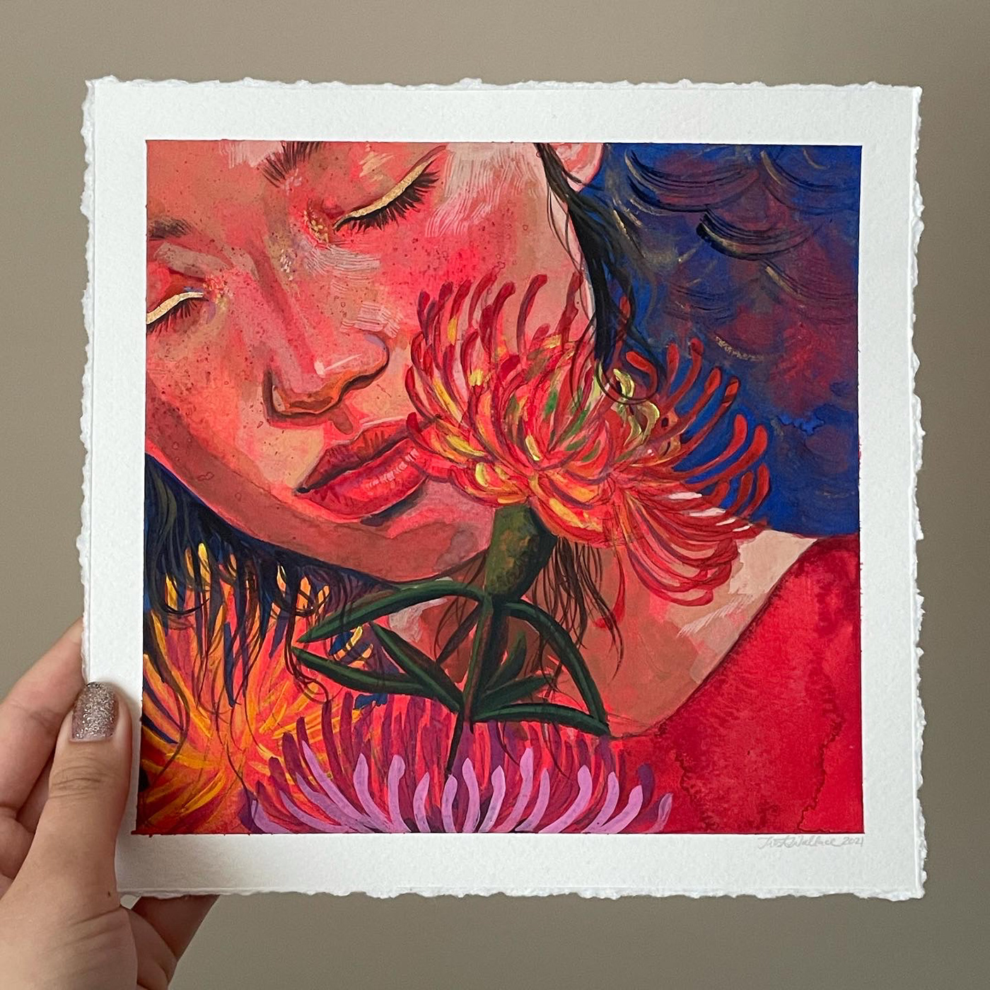 bright Chrysanthemum coloredpencil Flowers gouache paint painting   portrait vibrant