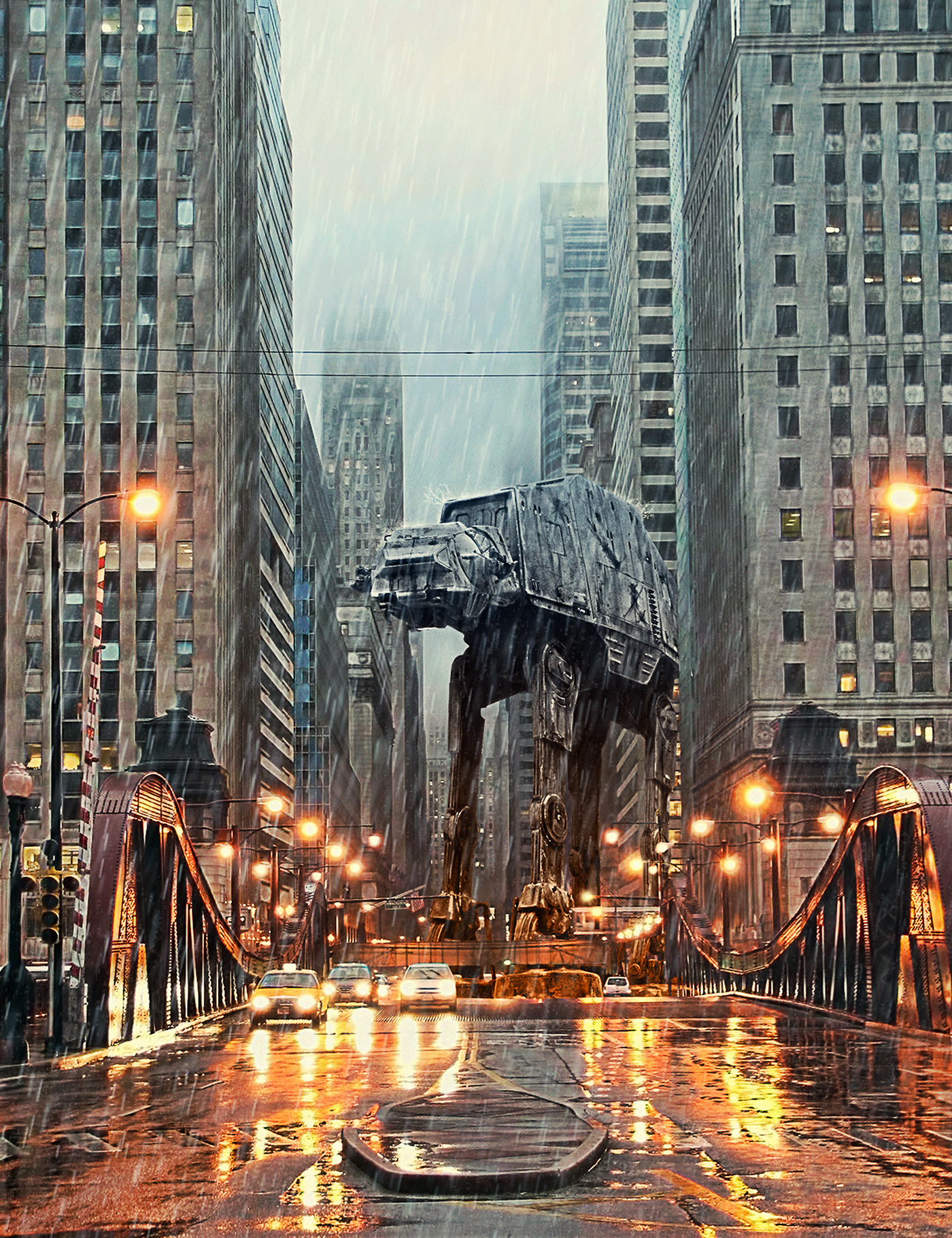 star wars AT-AT chicago photoshop poster Imperial Walker Empire