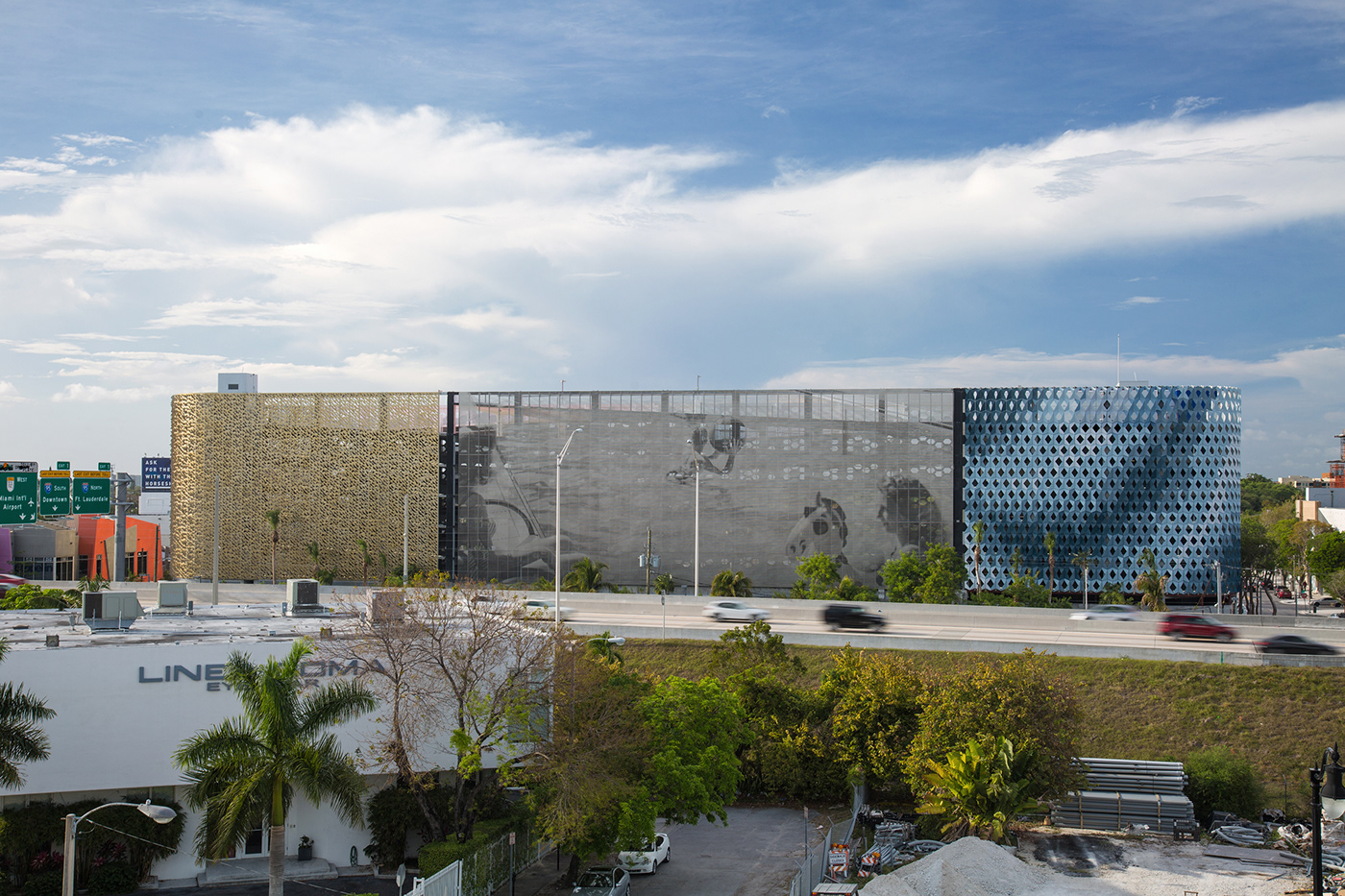 IwamotoScott miami design district garage digital fabrication facade architecture facets aluminum