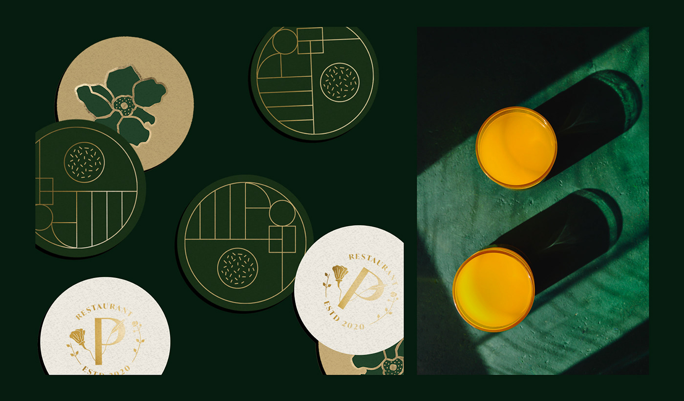 art direction  botanical branding  creative floral graphic design  minimalist Park restaurant visual identity