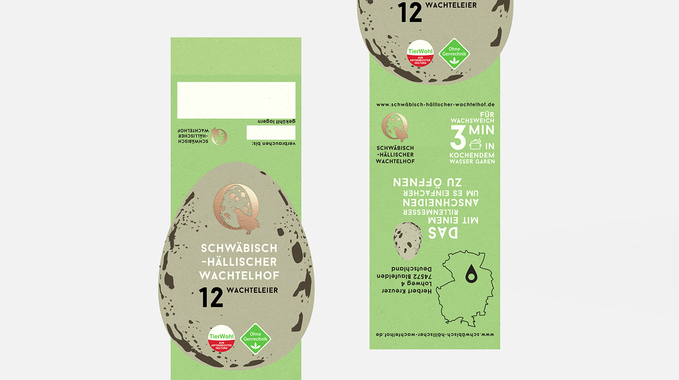 logo branding  quail quail eggs Packaging eggpackage eco farm wachtelhof package egg