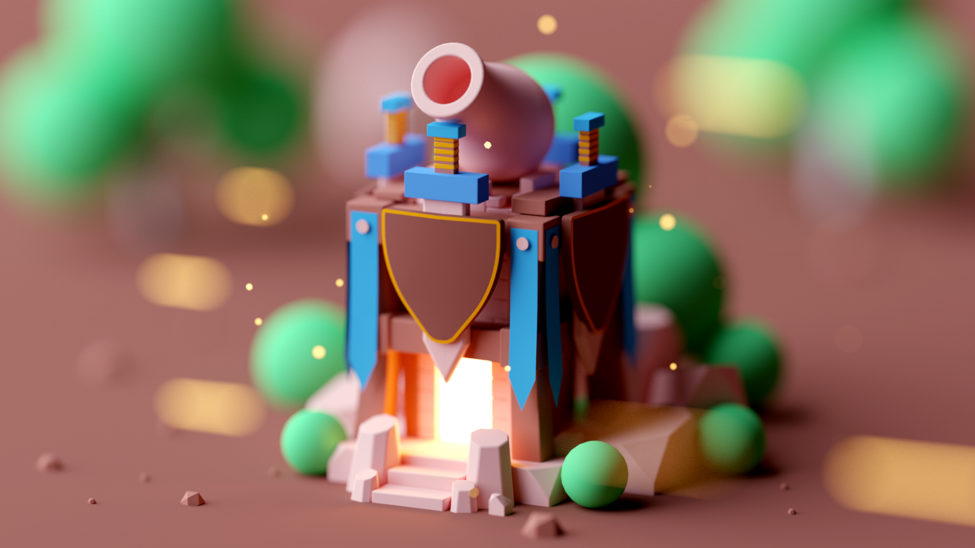 game building buildings game prop assets Isometric lowpoly Low Poly environment cartoon