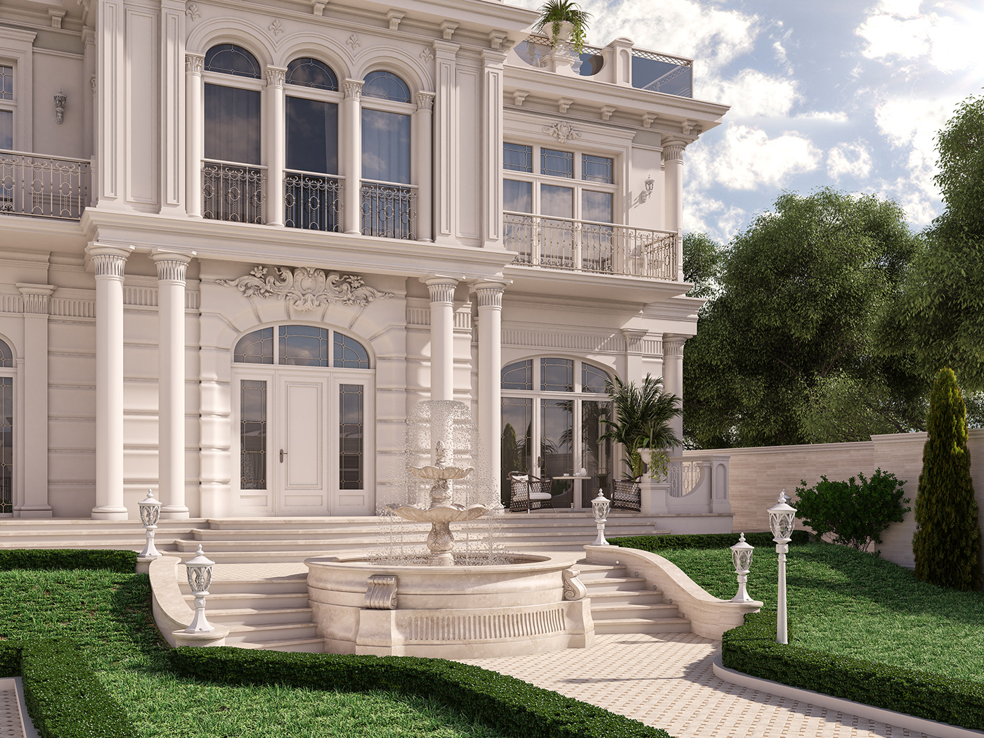3D Visualization Private house Odessa architecture facade