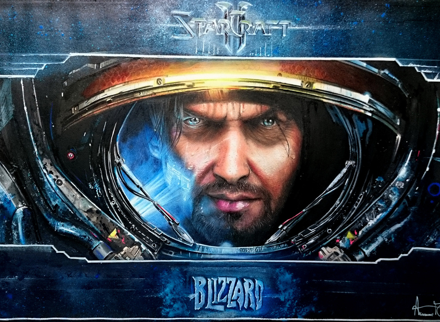 traditional starcraft Blizzard art poster Scifi alien ILLUSTRATION  Character design 