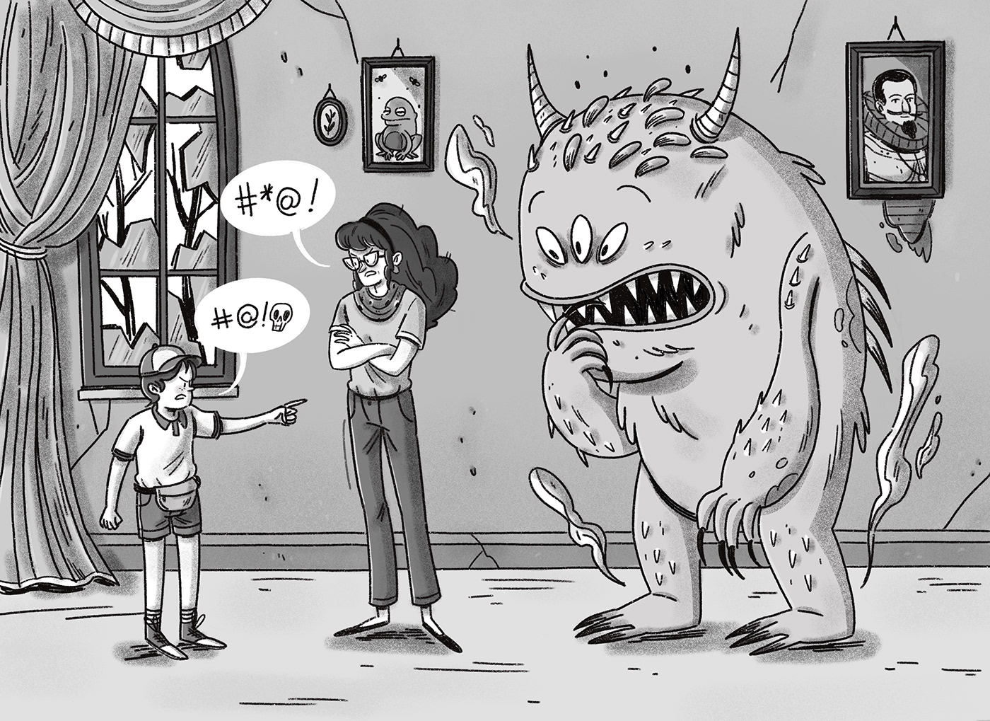 GDR ILLUSTRATION  Picture book children illustration monster copertina a casa per cena