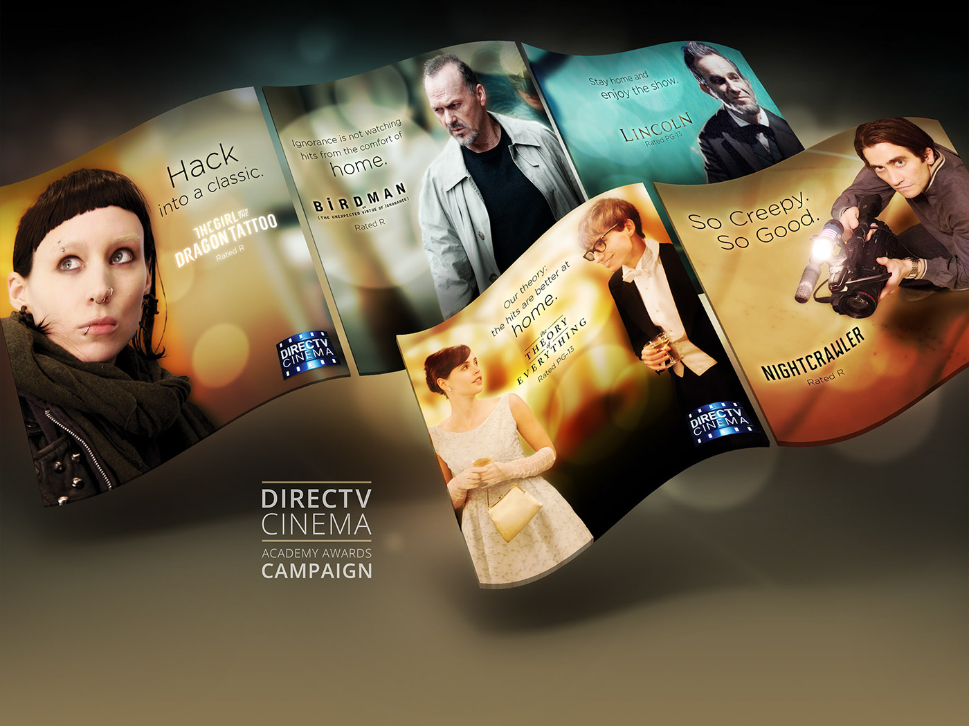 DirecTV Cinema social media banner ads Academy Awards instagram facebook twitter campaign