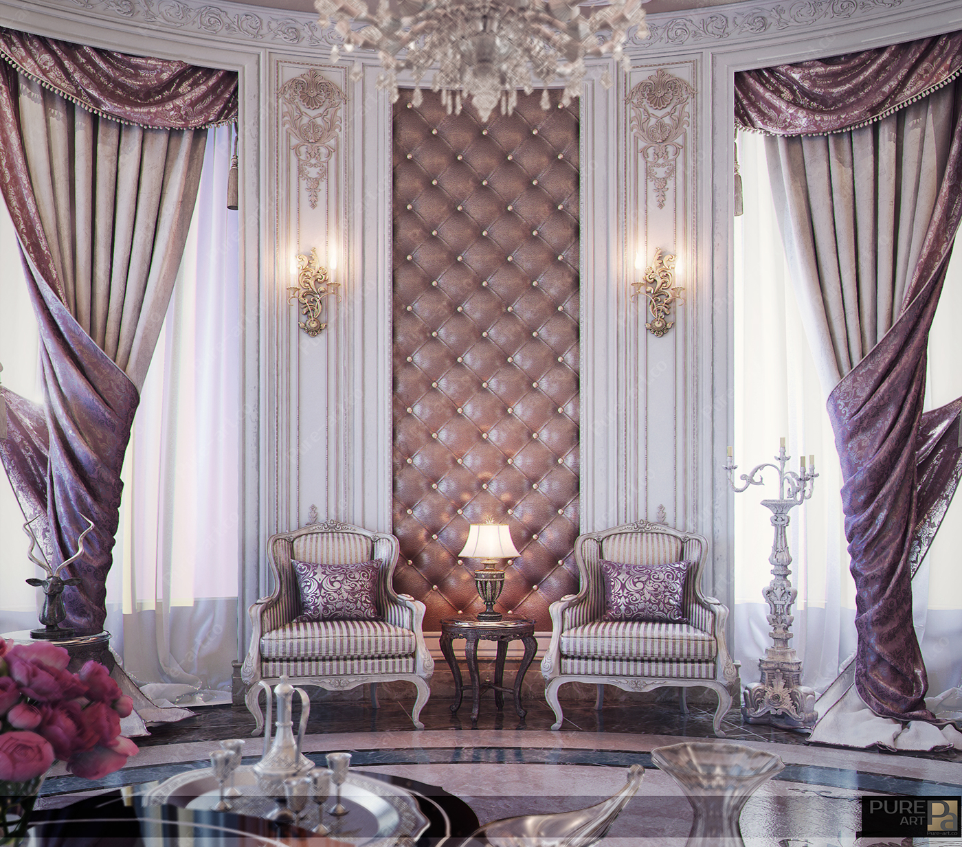 luxury palace dining room Interior design Classic decor Style Villa